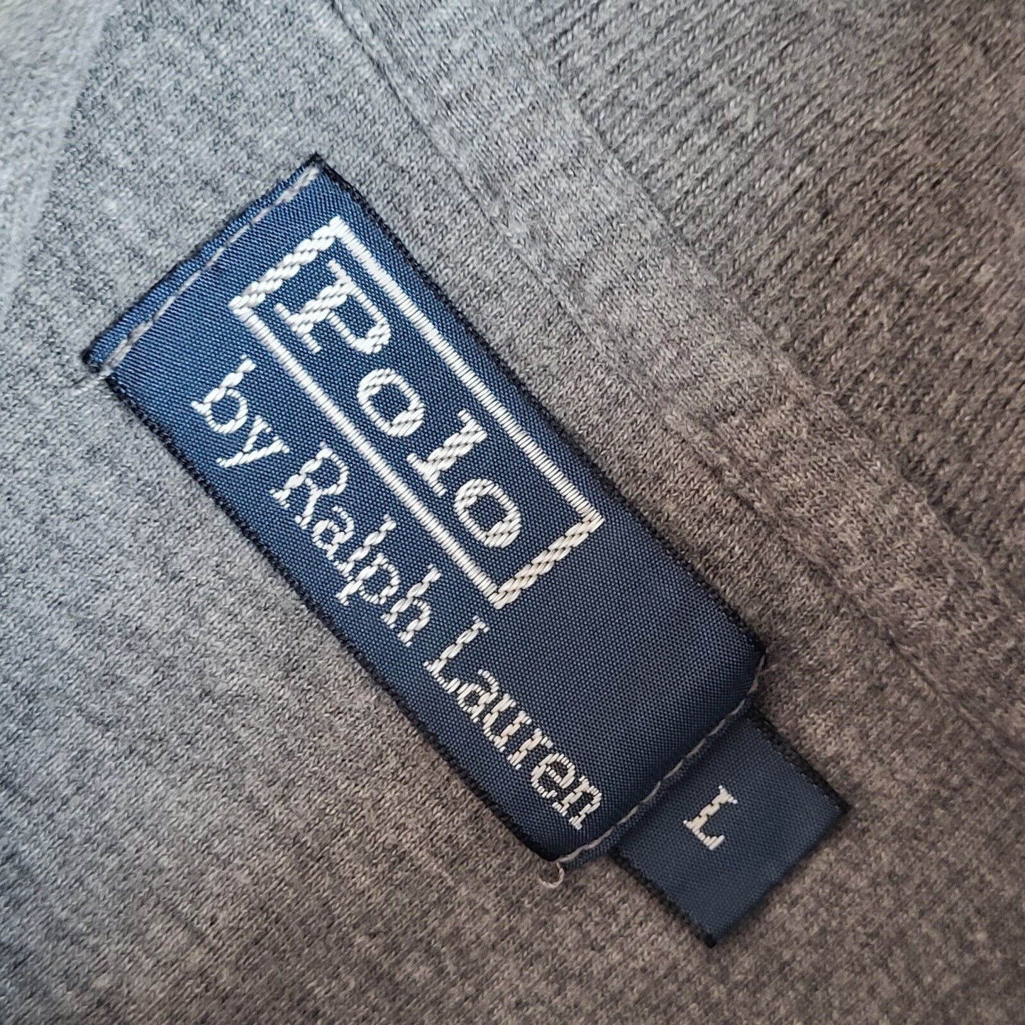 Polo Ralph Lauren Grey Roll Neck Vintage Y2K Jumper Men's UK L