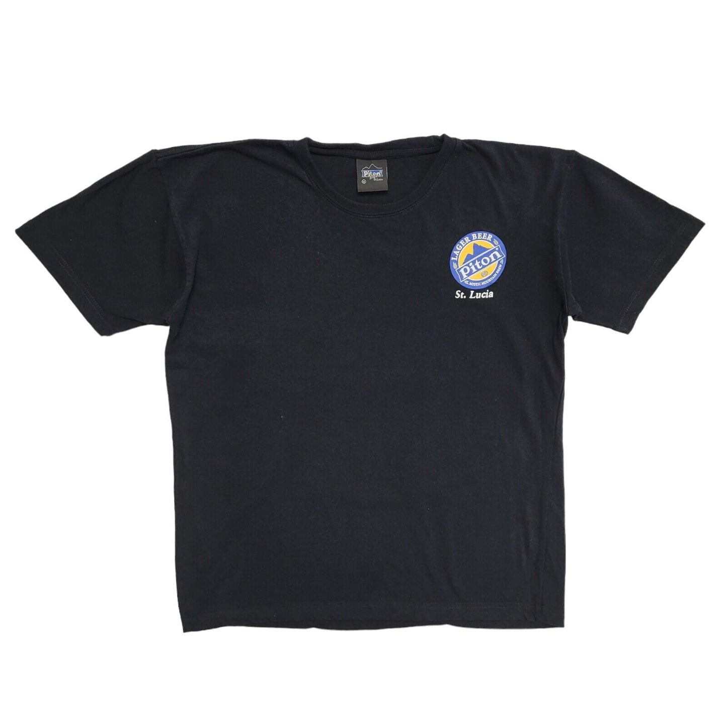 Piton Lager Beer St Lucia Black Vintage 90s T-Shirt Uk Men's Size Medium