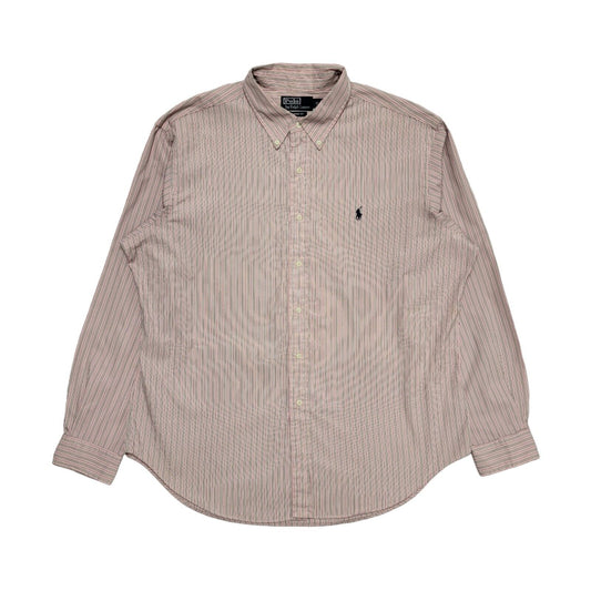 Polo Ralph Lauren Pink & White Striped Shirt Mens UK Size XL