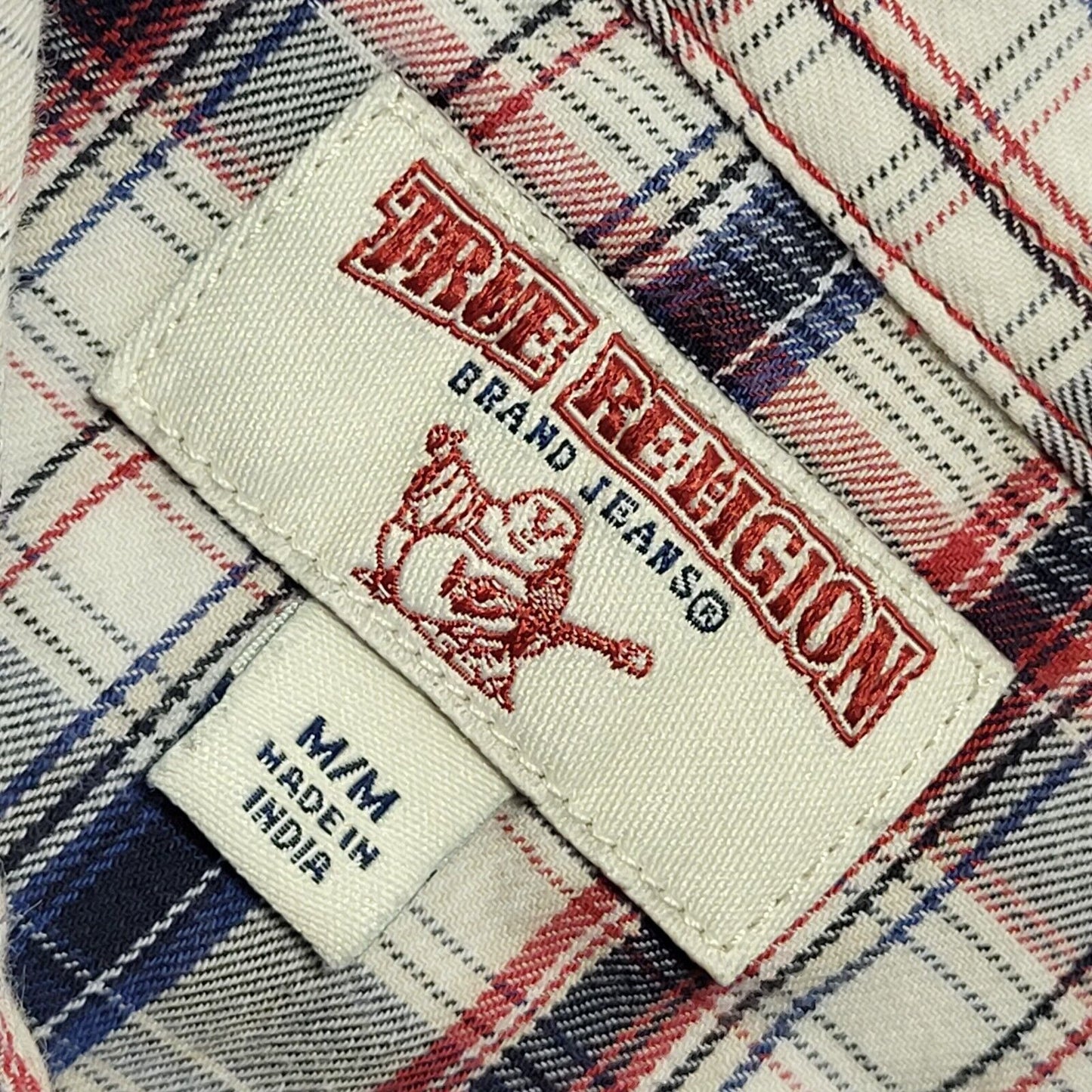 True Religion Vintage Y2K Red & Blue Check Long Sleeve Shirt Men's UK M
