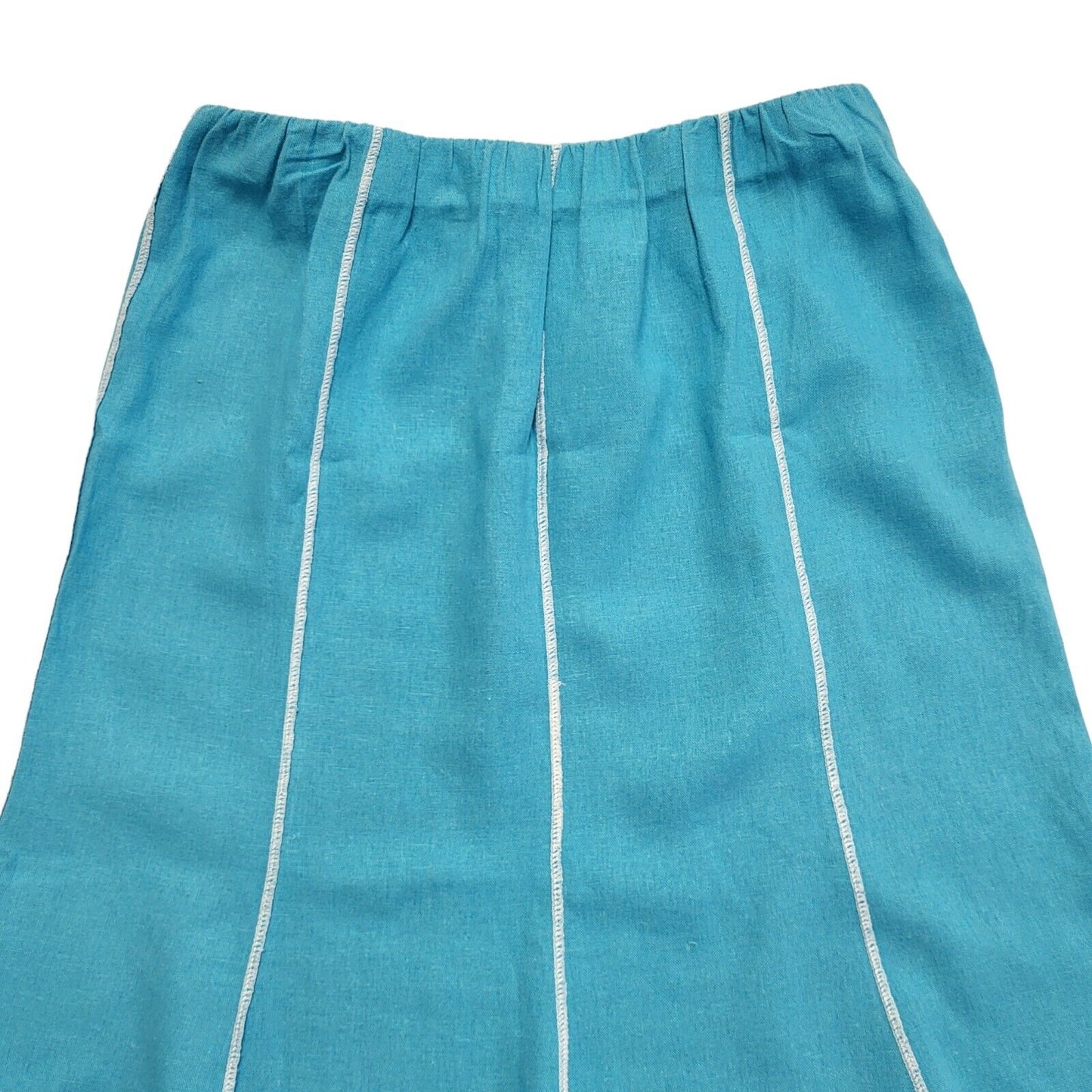 Vintage 90's Light Blue Elasticated Pleated Skirt Uk Women's Size 10 W28