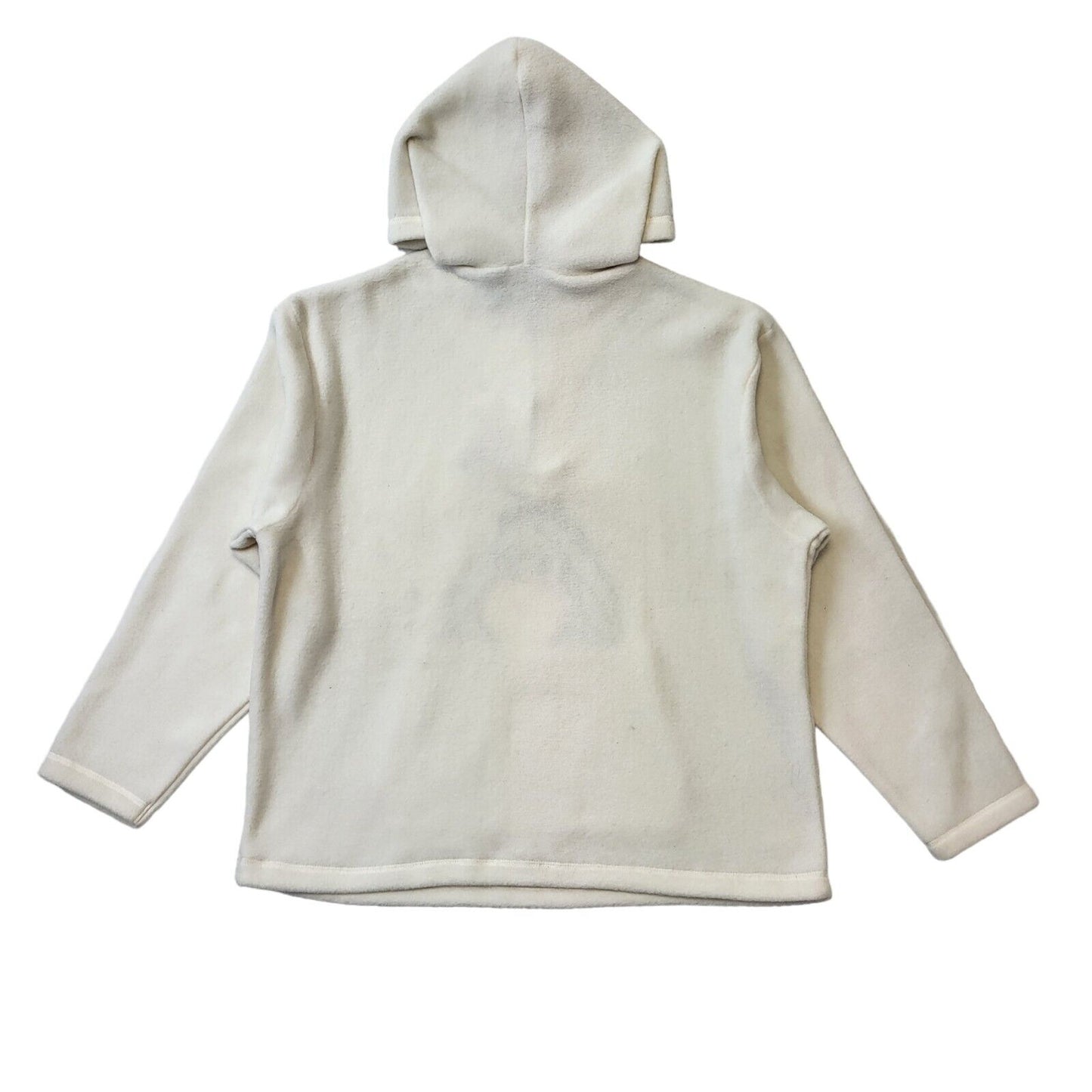 Disney Y2K Vintage Beige Hooded 1/4 Zip Fleece Women's Size Small