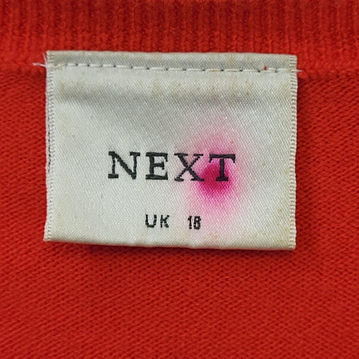 Next Y2K Red Cropped Button Up Short Sleeve Cardigan Womens UK Size 18