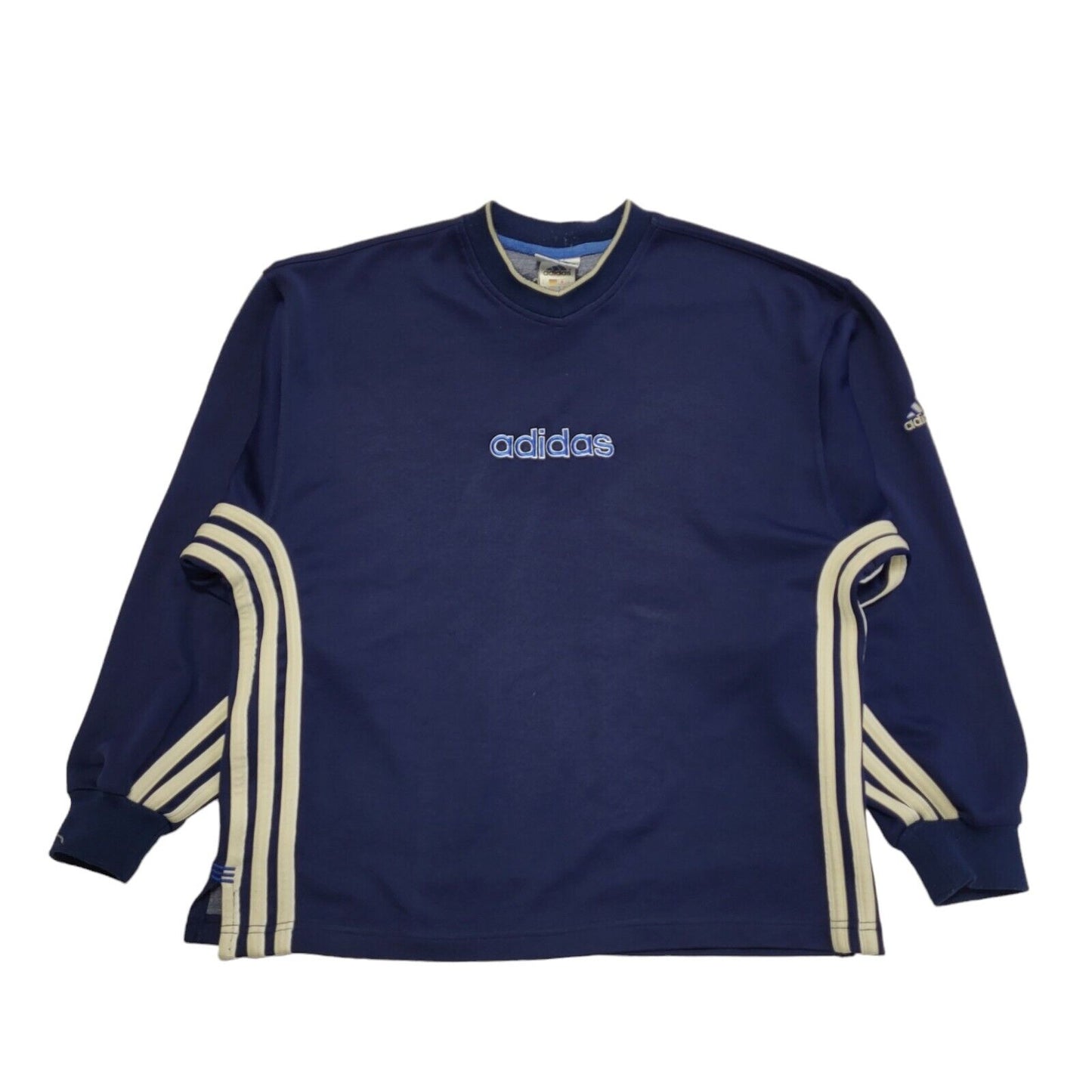 Adidas 90's Spell Out Navy Blue Crew Neck Sweatshirt Uk Men's UK Size S