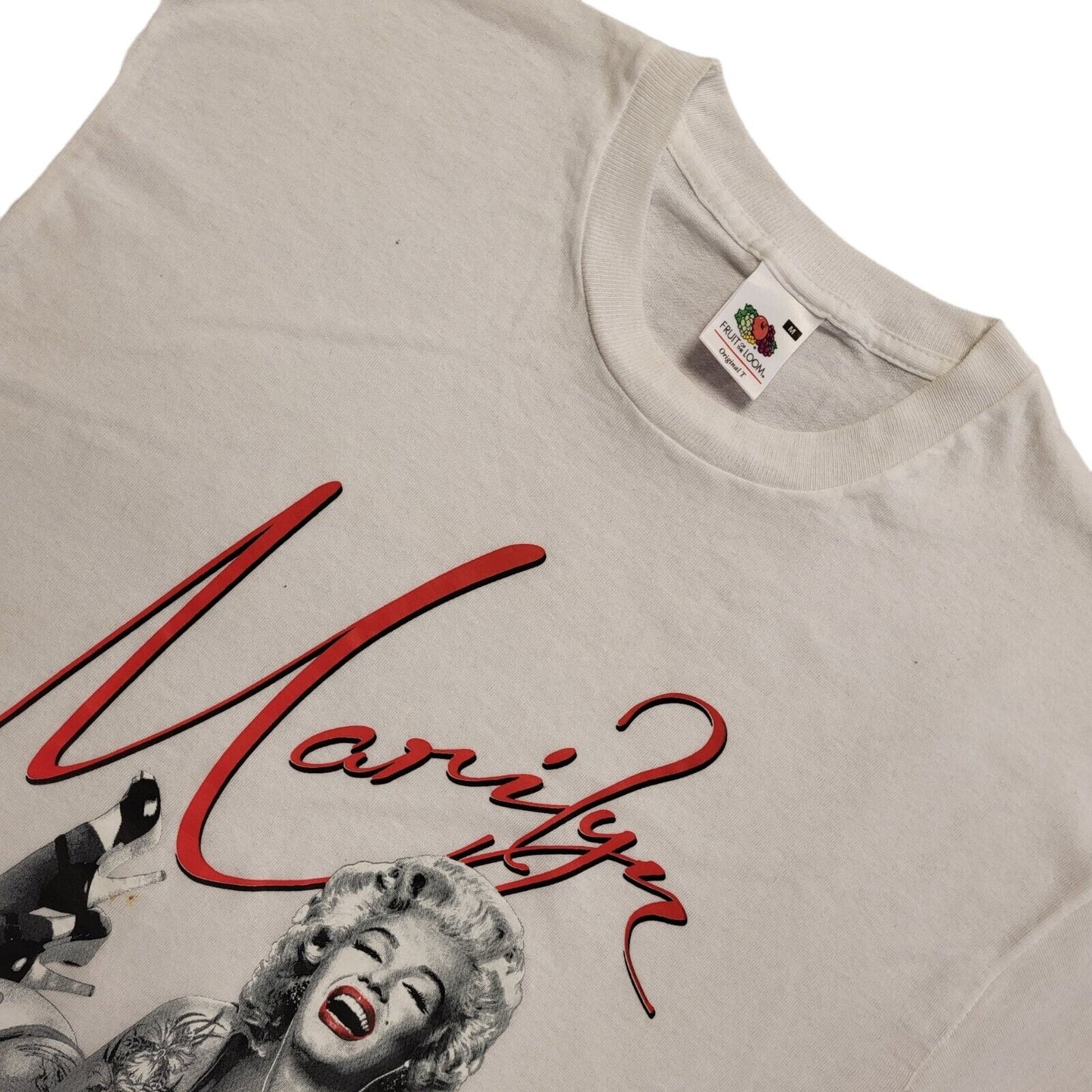 Fruit Of The Loom White Y2K Marilyn Monroe Short Sleeve T-Shirt Mens Size M