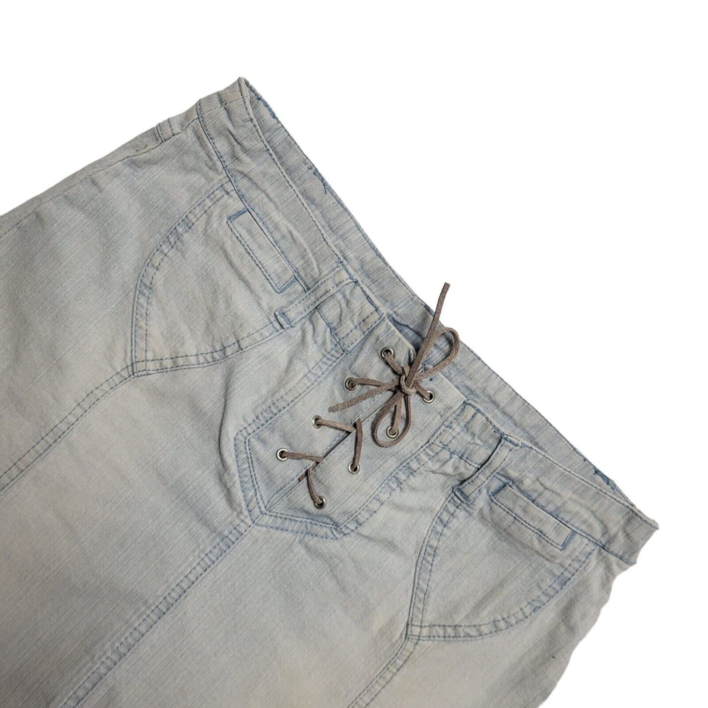 Pilot Y2k Light Blue Lace-Up Short Denim Skirt Uk Women's Size 10