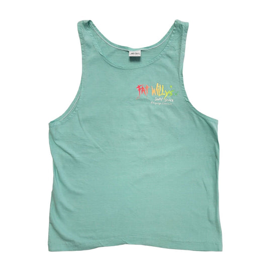 Fat Willy's Surf Turquoise Sleeveless Tank Top Vintage 90's Womens UK Size S