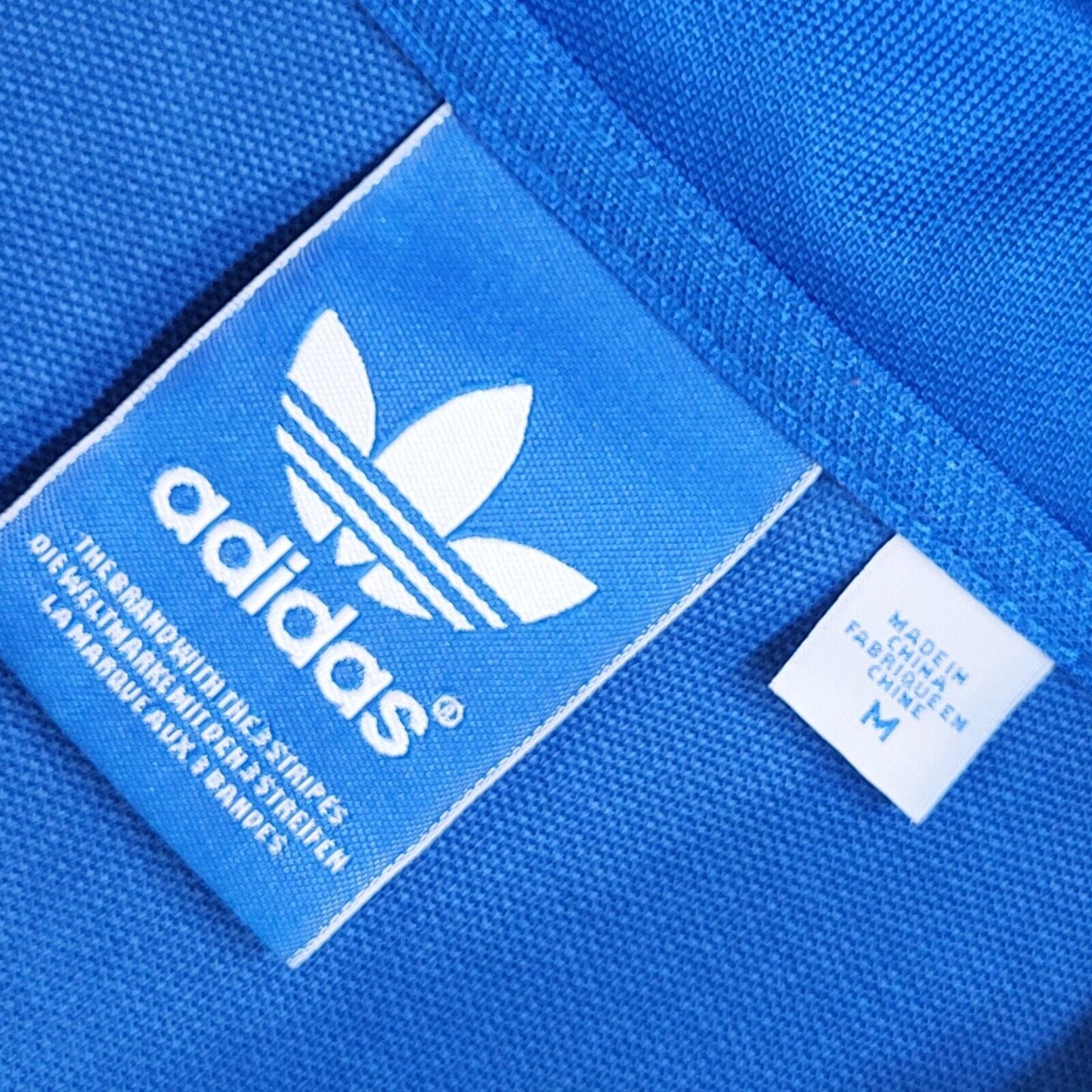 Adidas Blue & White 90s Zipped Sports Tracksuit Top Uk Women's Size Medium