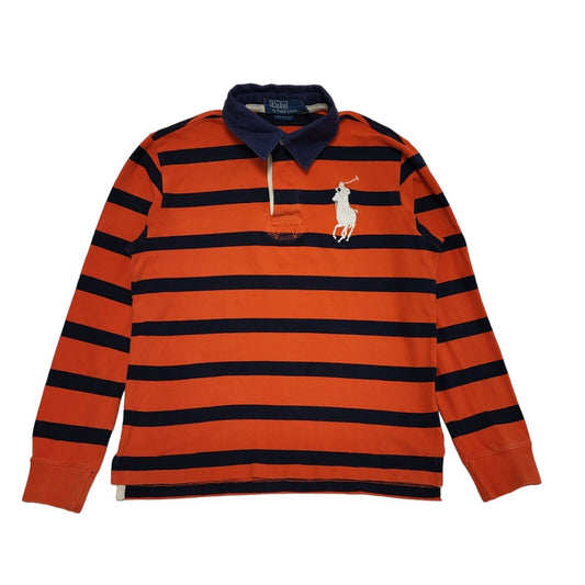 Polo Ralph Lauren Y2K Orange Relaxed Fit Polo Top Shirt Women's Size M