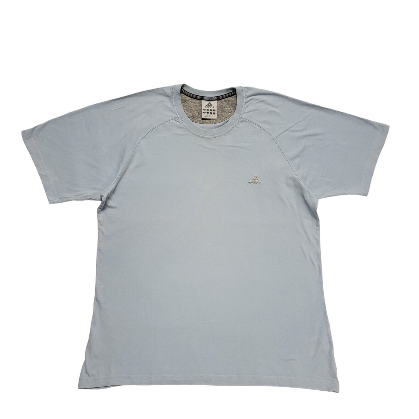 Y2K Vintage Adidas Blue Round Neck T-Shirt Uk Men's Size Large