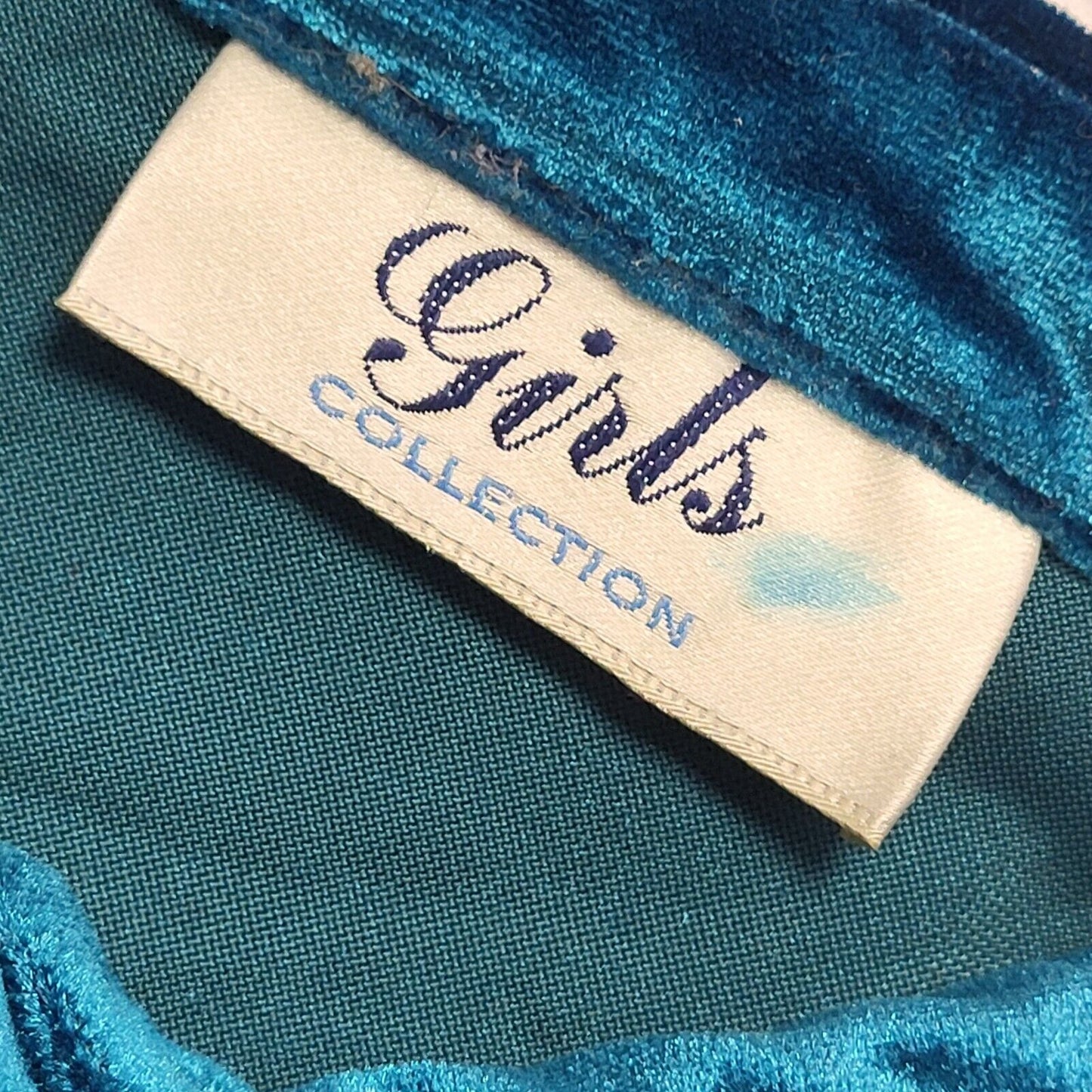 Girls 90s Vintage Blue Pearl Snap Velvet Blouse Women's Medium