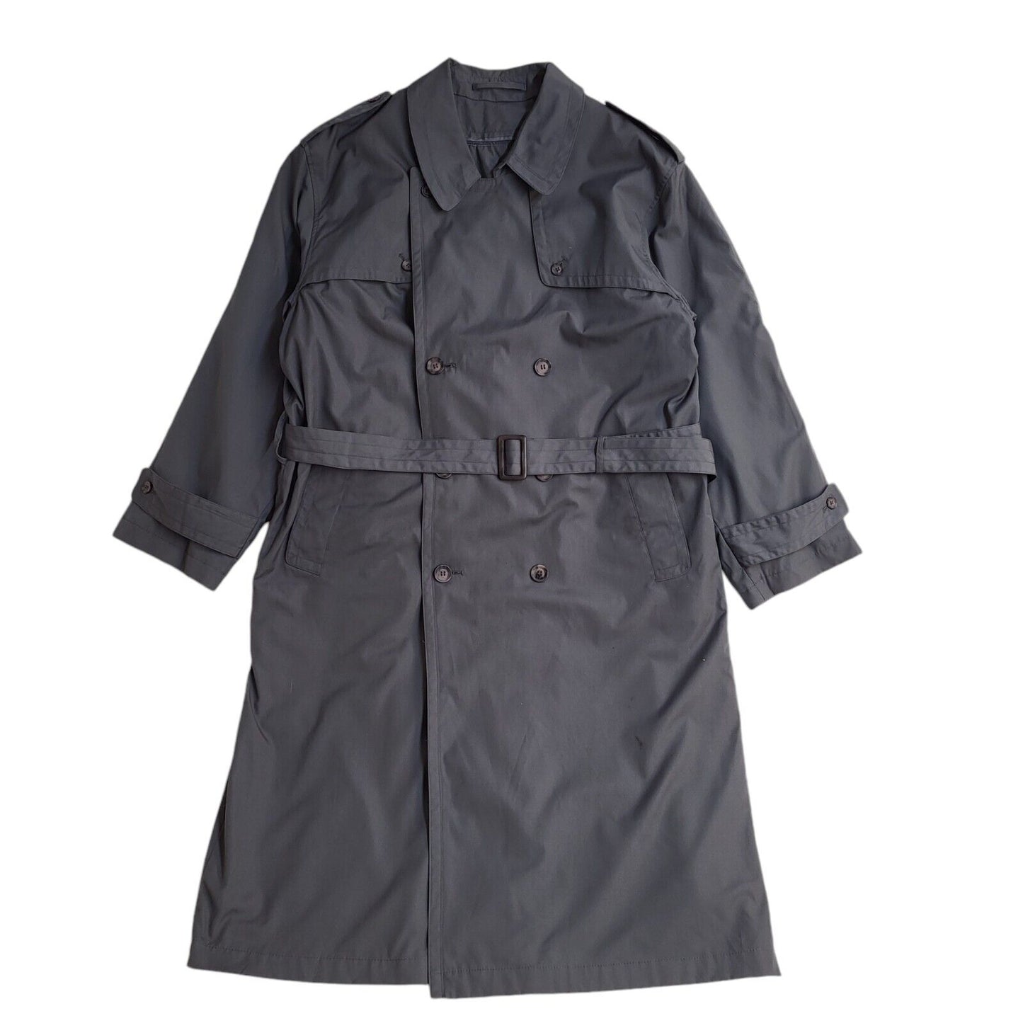 C&A Vintage 80s Grey Button-Up Overcoat Uk Men's Size Large