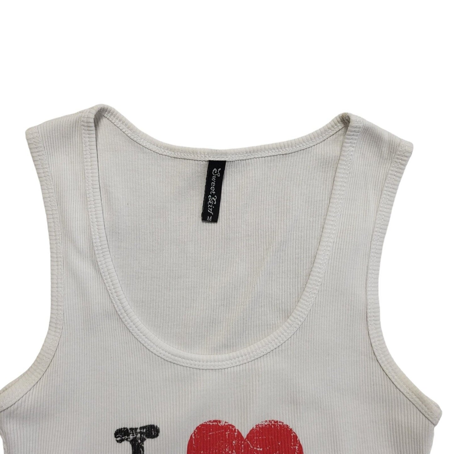 Sweet Girl Vintage 90's White I Love LA Sleeveless Tank Top Womens Size M