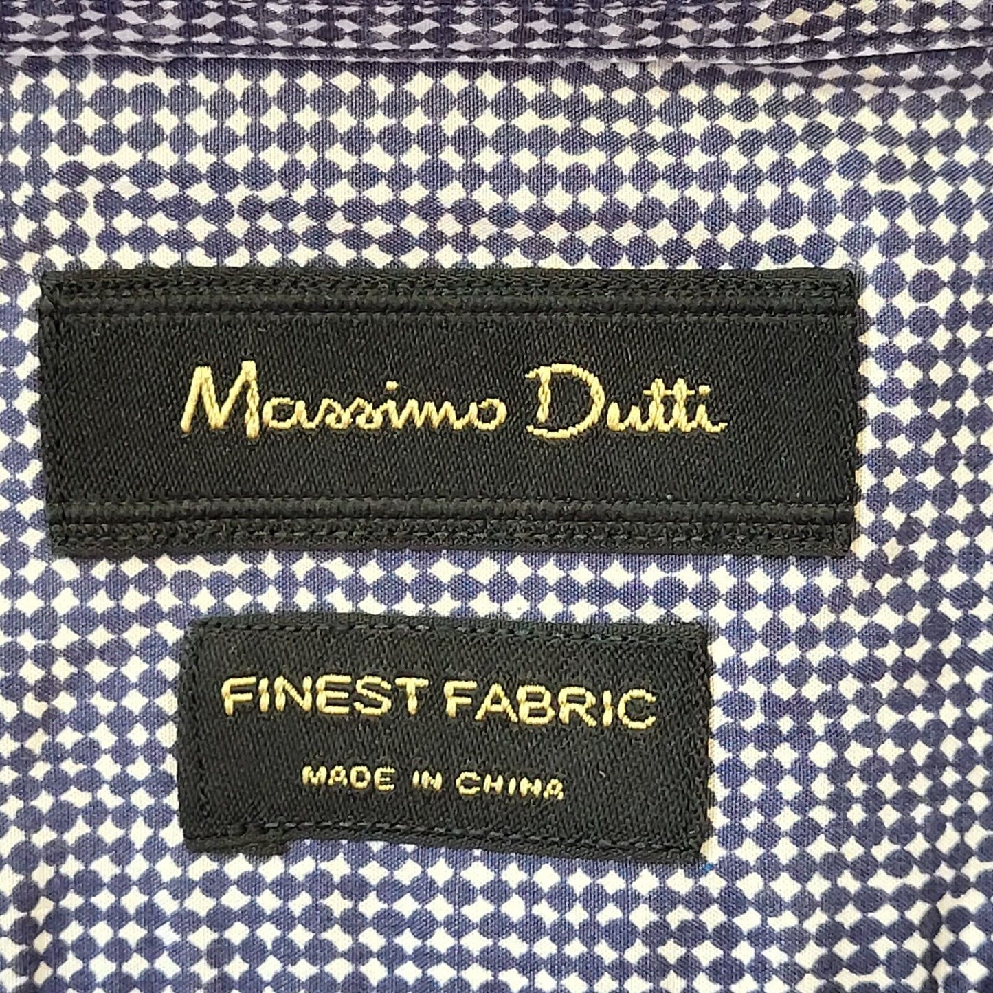Massimo Dutti Y2K Vintage Blue & White Check Shirt Men's Size Small