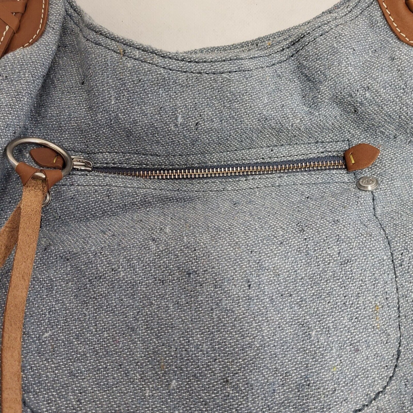 WS Light Blue Zip Medium Shoulder Bag Uk Women's Size 13" x 16"
