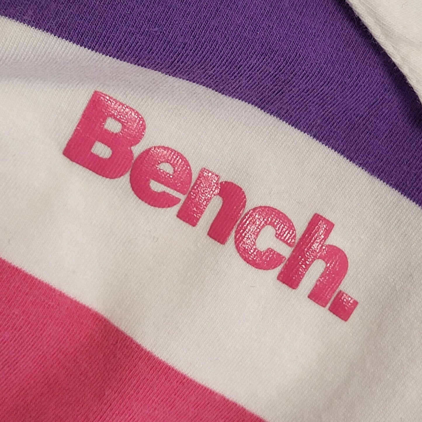 Bench Vintage 90's Multicoloured Striped Collared Backless T-Shirt Womens Size M