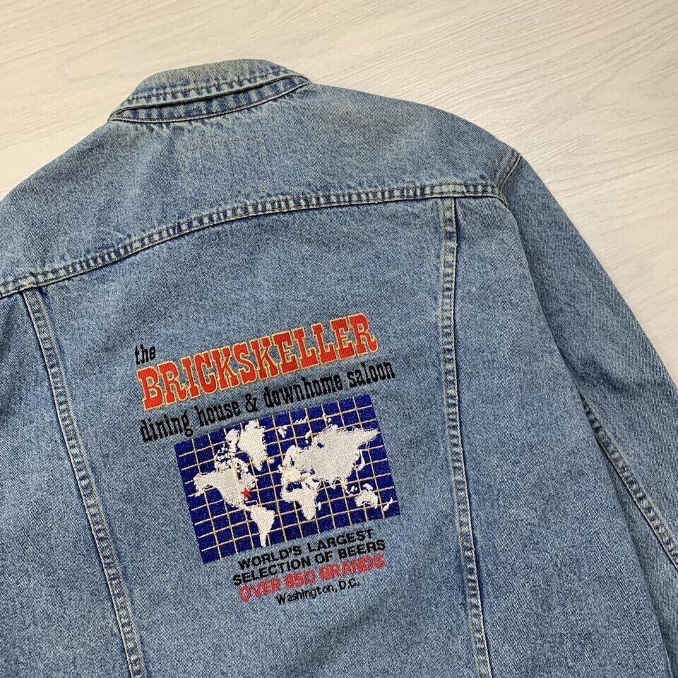 Lee Brickseller Vintage 90s Mid Blue Denim Jacket Uk Men's Size Large