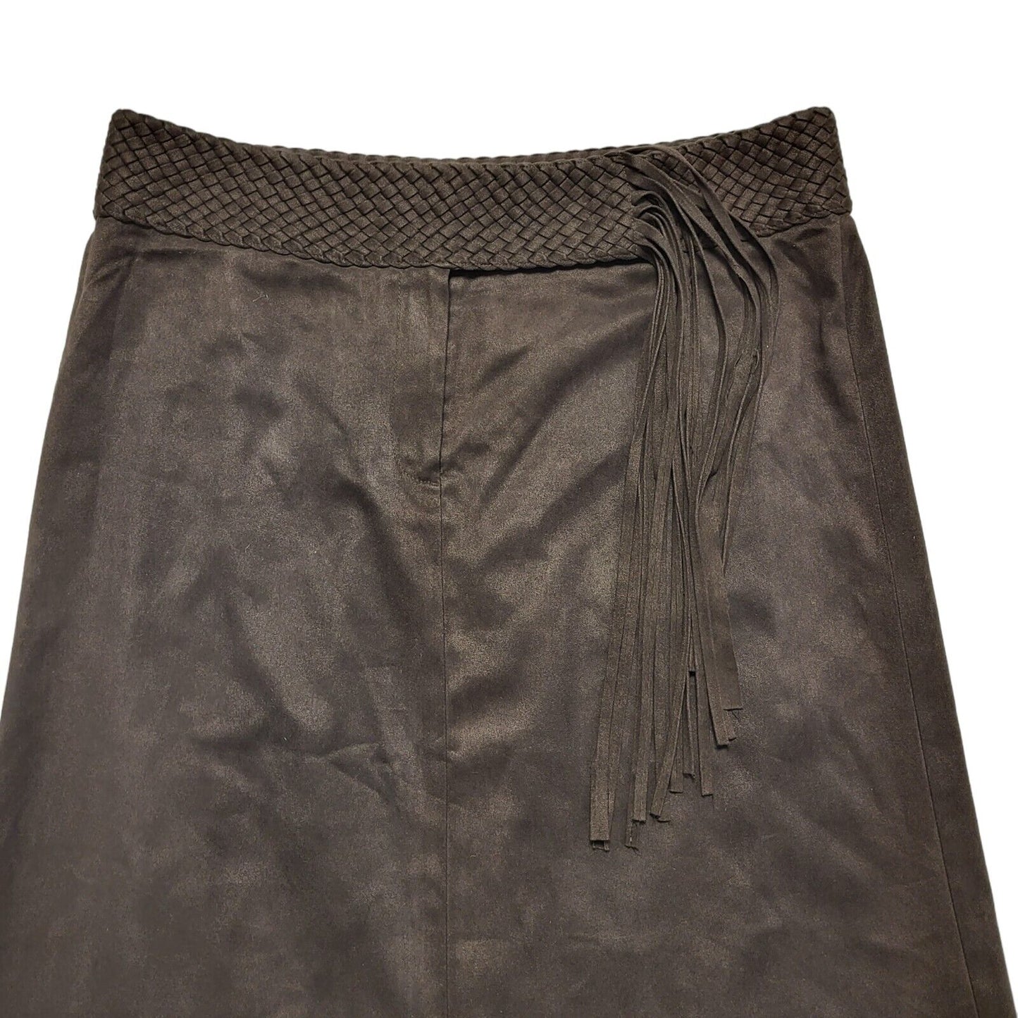 Next Vintage 80's Brown Long Tassle A-Line Skirt Womens UK Size 14