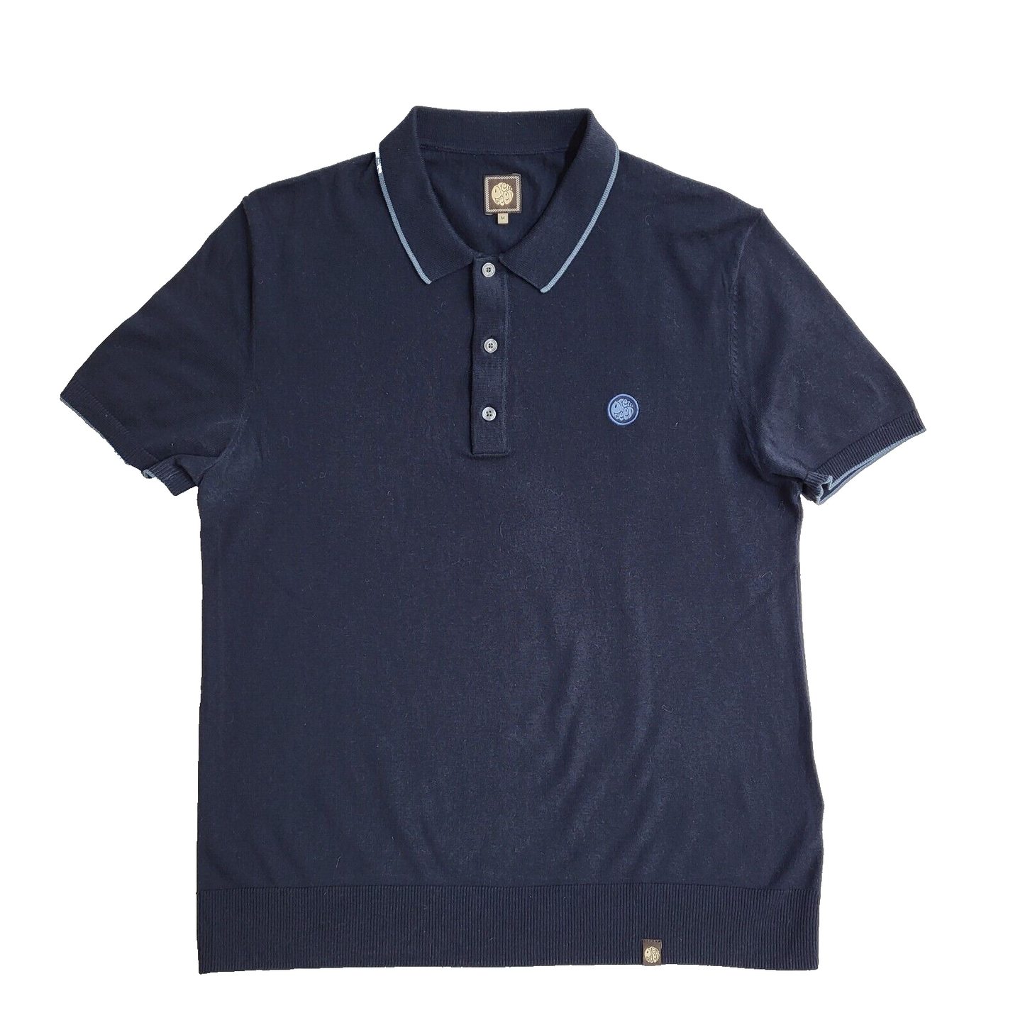 Pretty Green Y2K Blue Short Sleeve Polo Top Men's UK Size M