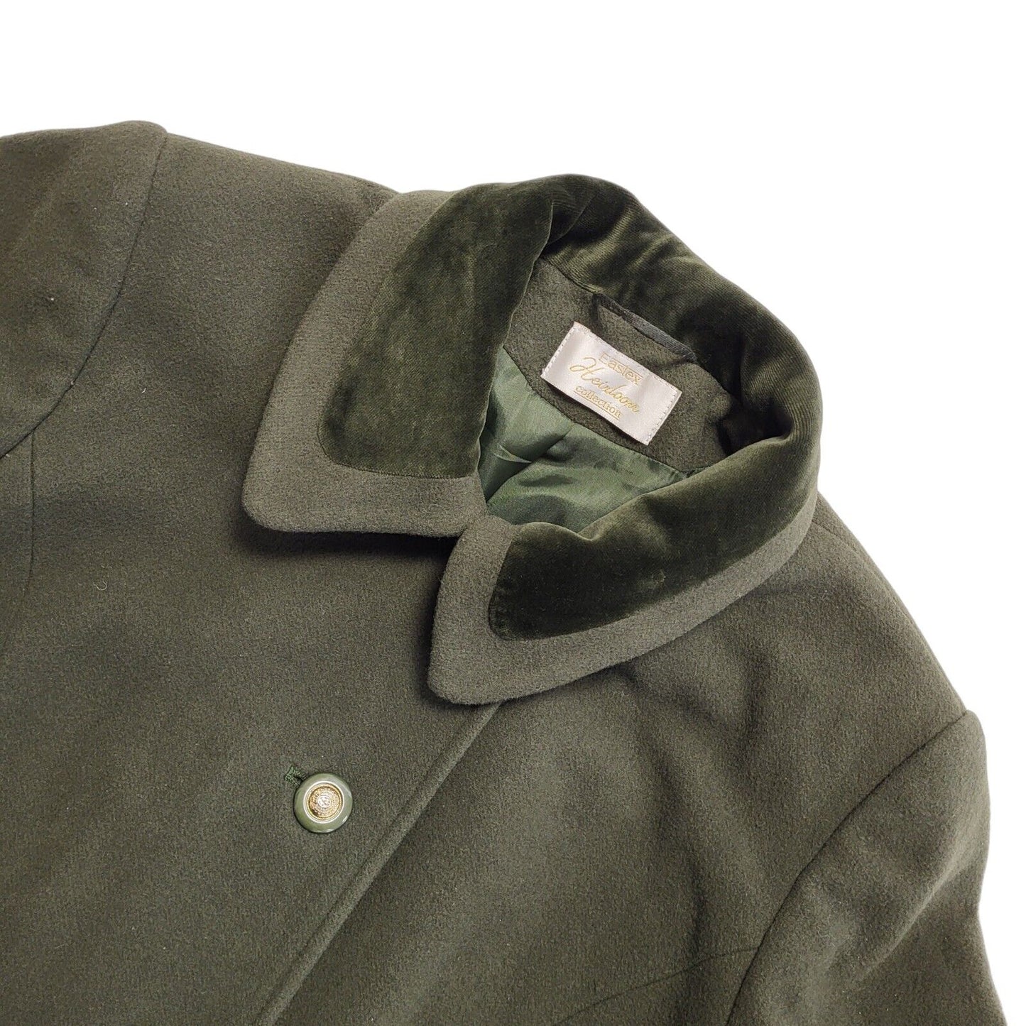 Heirloom Vintage 80s Green Button Rain Coat Women's Size 16