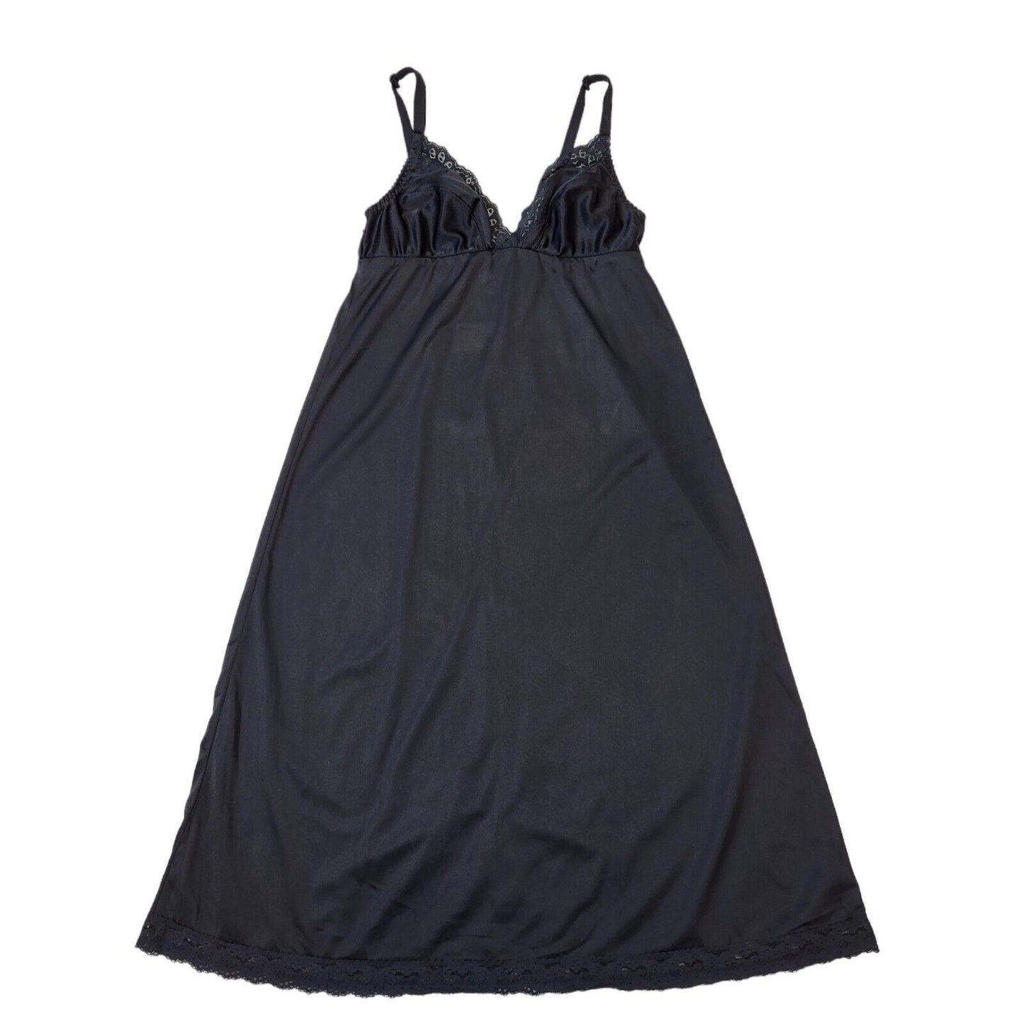 Littlewoods 80's Vintage Night Dress Black Womens UK 12 EU 40