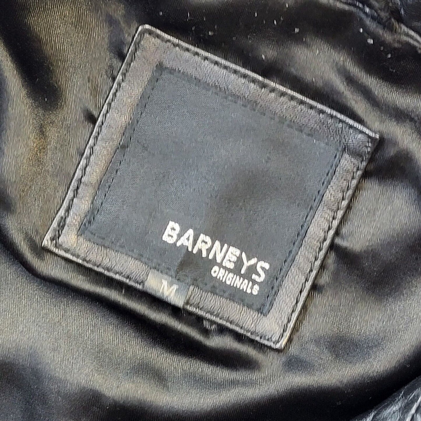 Barneys Black Leather Biker Style Jacket Uk Women's Size Medium