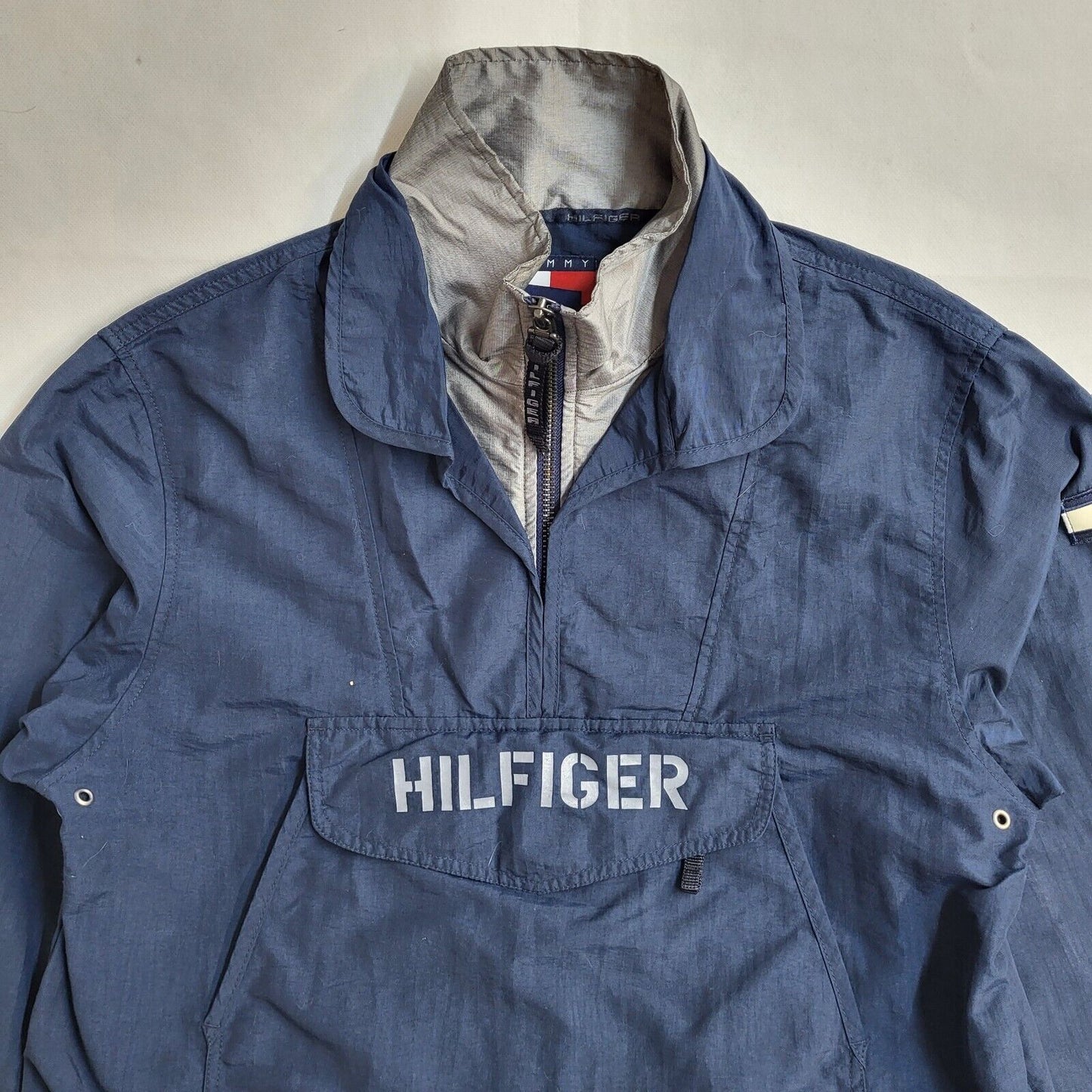 Tommy Hilfiger Navy Blue Y2k Pullover Jacket Uk Men's Size Small