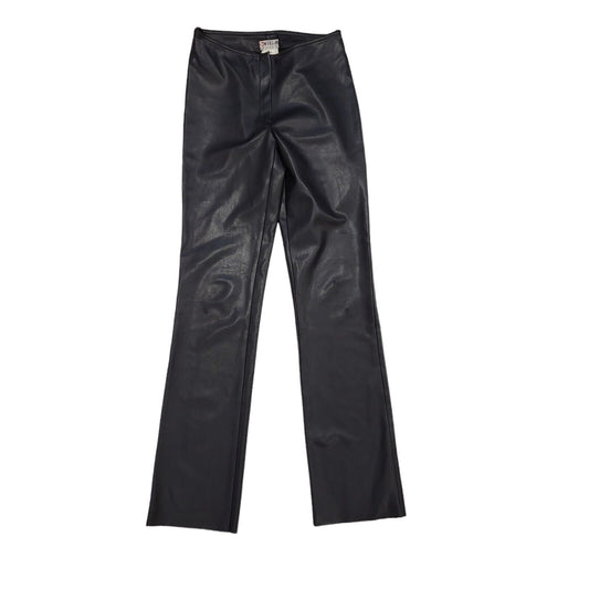 Morgan 90s Vintage Black Faux Leather Trousers Women's Size 8 W26 L33