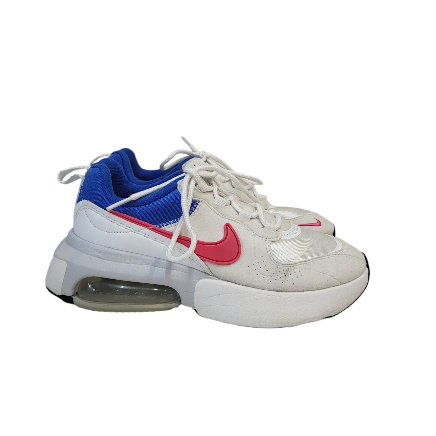 Nike White & Blue Lace-up Sports Casual Trainers Uk Women's Size 4.5