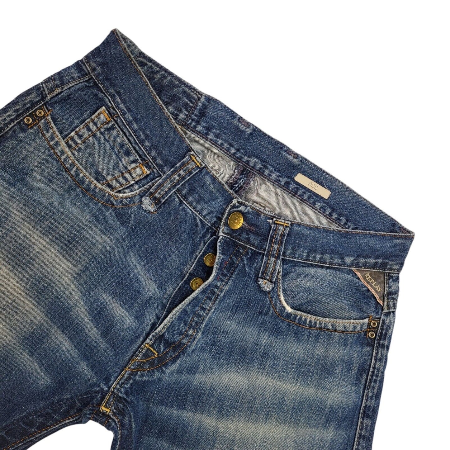 Replay 90s Vintage Blue Straight Denim Jeans Men's Size S W30 L32
