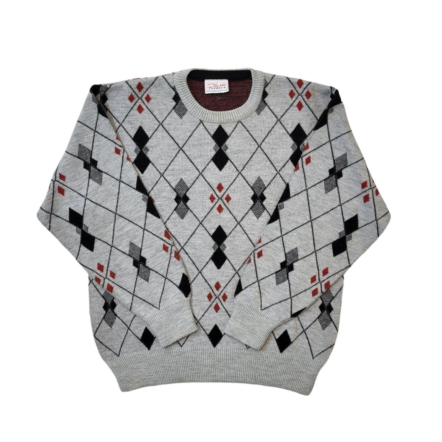 Piene Sangan 90s Vintage Grey Argyle Cosby Jumper Men's Size Large