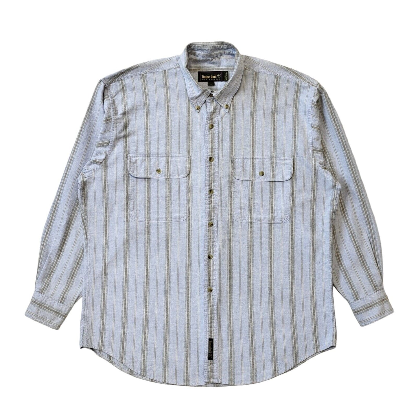 Timberland Y2K Blue Striped Shirt Men's Size Large Eu 54