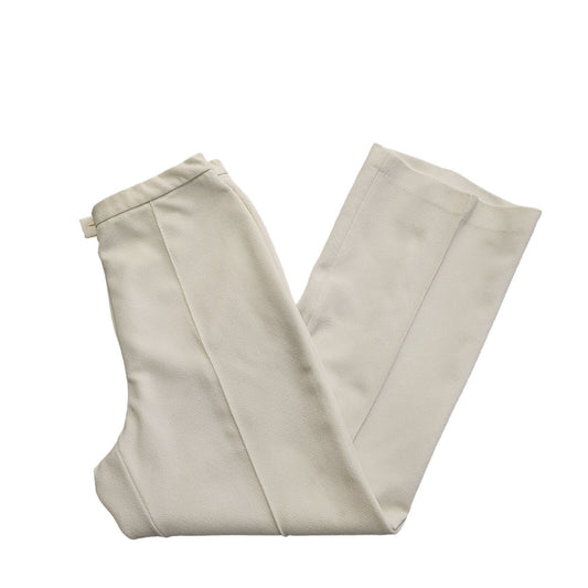 St Michael 70s White Bootcut Pleated Trousers Womens UK Size 14 (usa 18) W32 L29