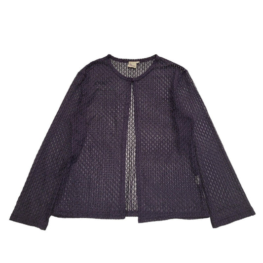 Miss Etam 90s Vintage Purple Lace Cardigan Uk Women's Size XL