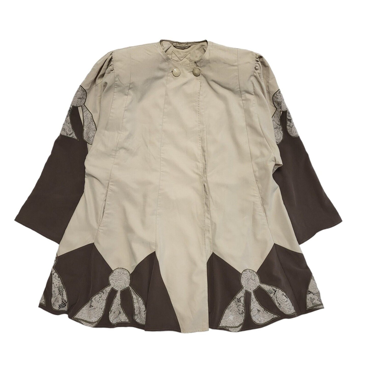 Vitti Brown Beige Button Snap Jacket Uk Women's Size 22