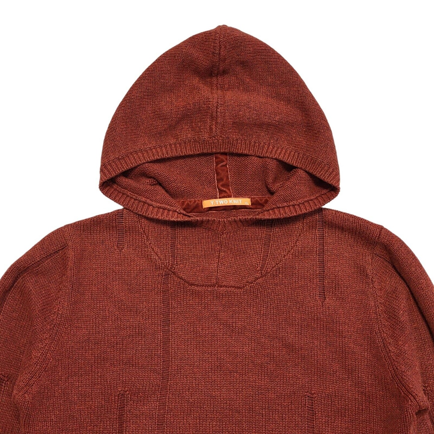 Y.Two Knit Vintage 90's Red Hooded Jumper UK Womens Size XL