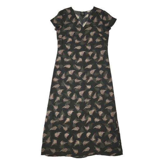 Laura Ashley Vintage 90s Green Leafy A-Line Dress Uk Women's Size 14