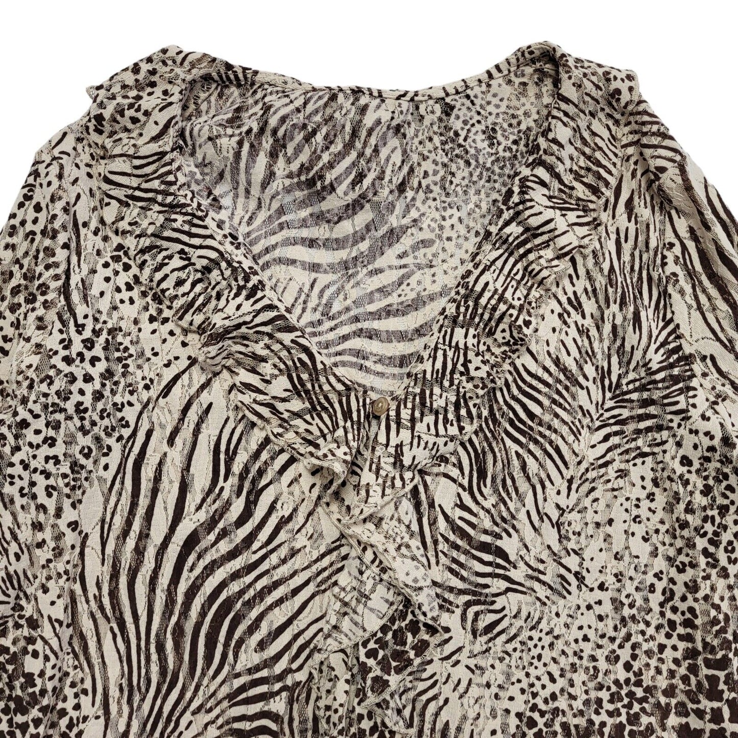 Berkertex Animal Print Button Up Blouse Womens UK 18