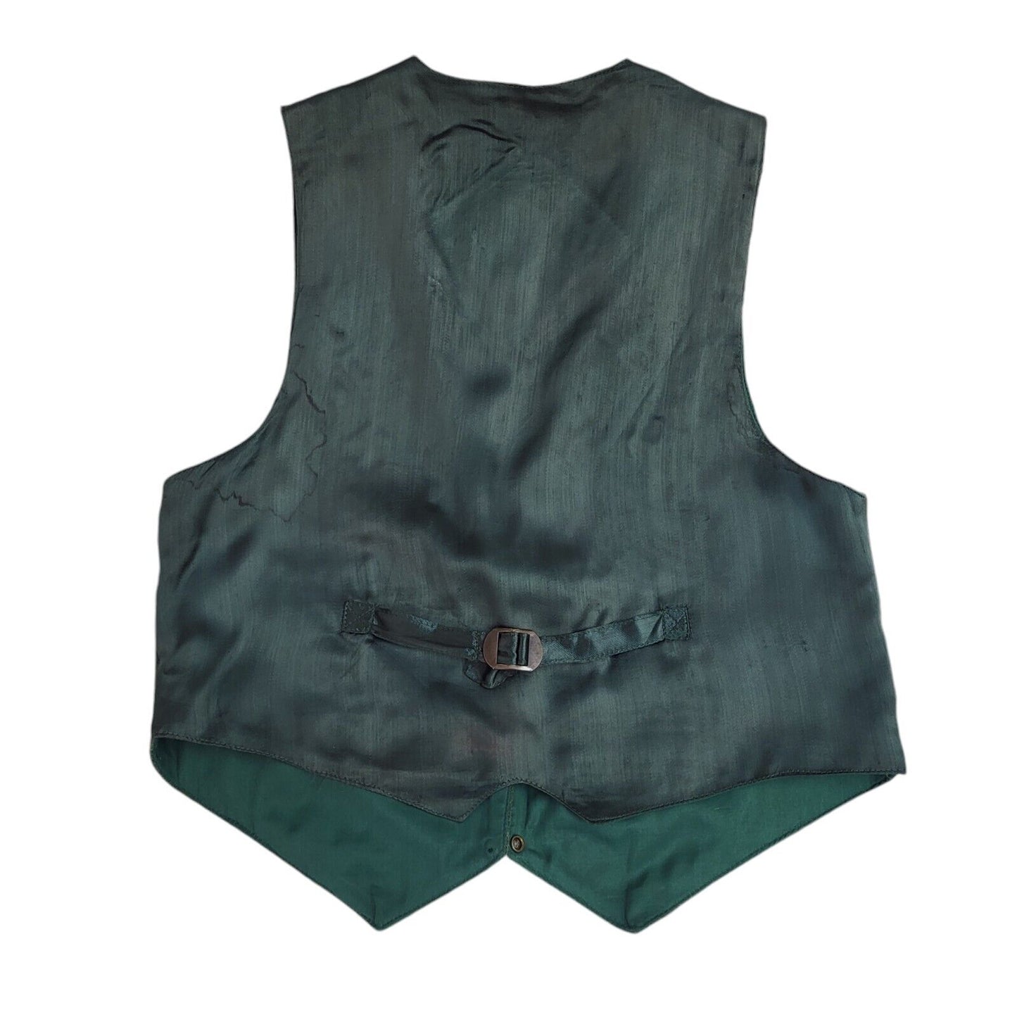 EP.PE Green 80s Suede Leather Snap Fasten Waistcoat Uk Women's Size 12