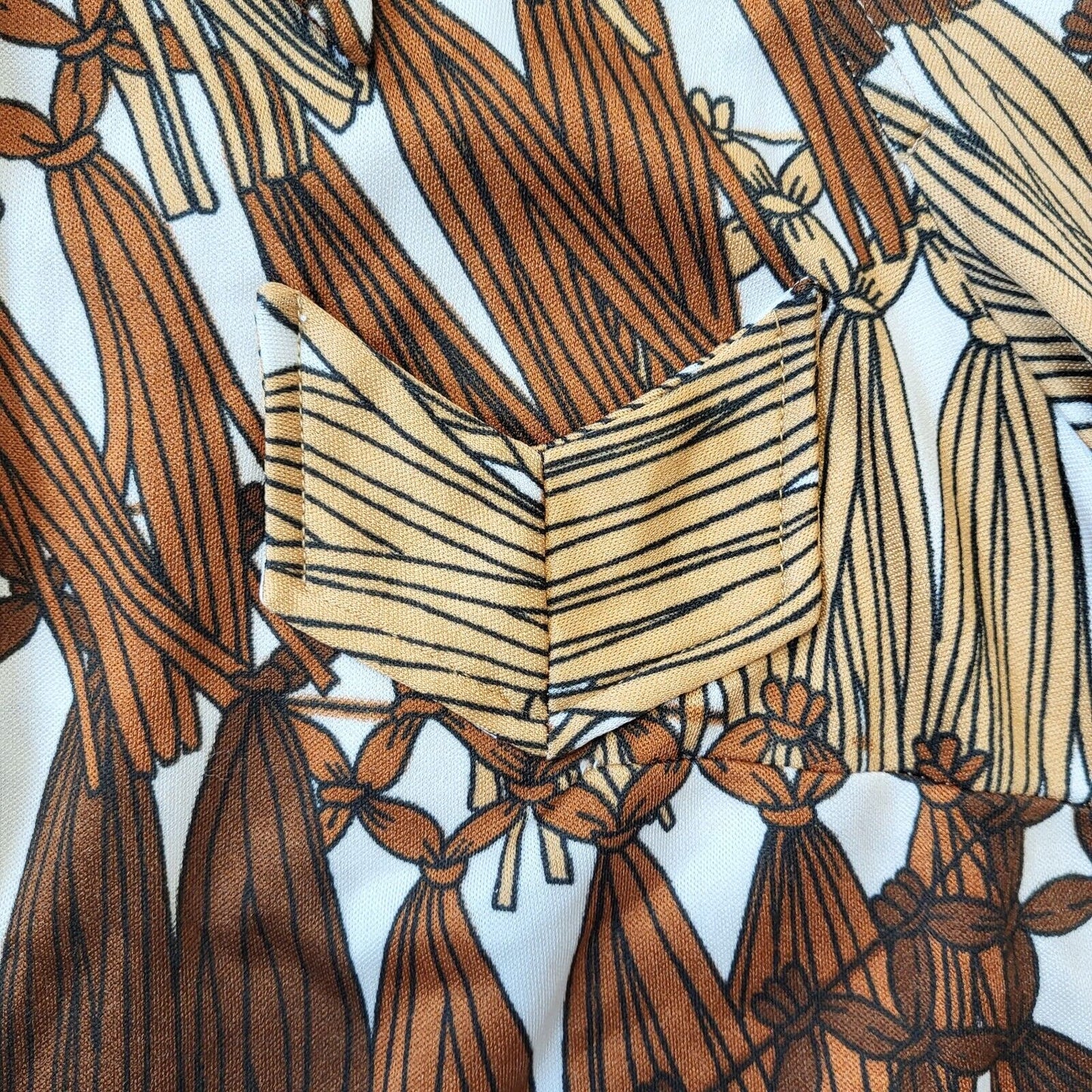 Giovannozzi 70s Vintage Brown & White Shirt Dress Women's Size 12
