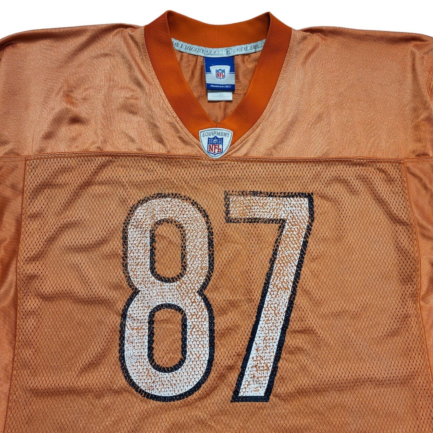 Reebok Orange No.87 Muhammad NFL American Football Jersey UK Men's Size L