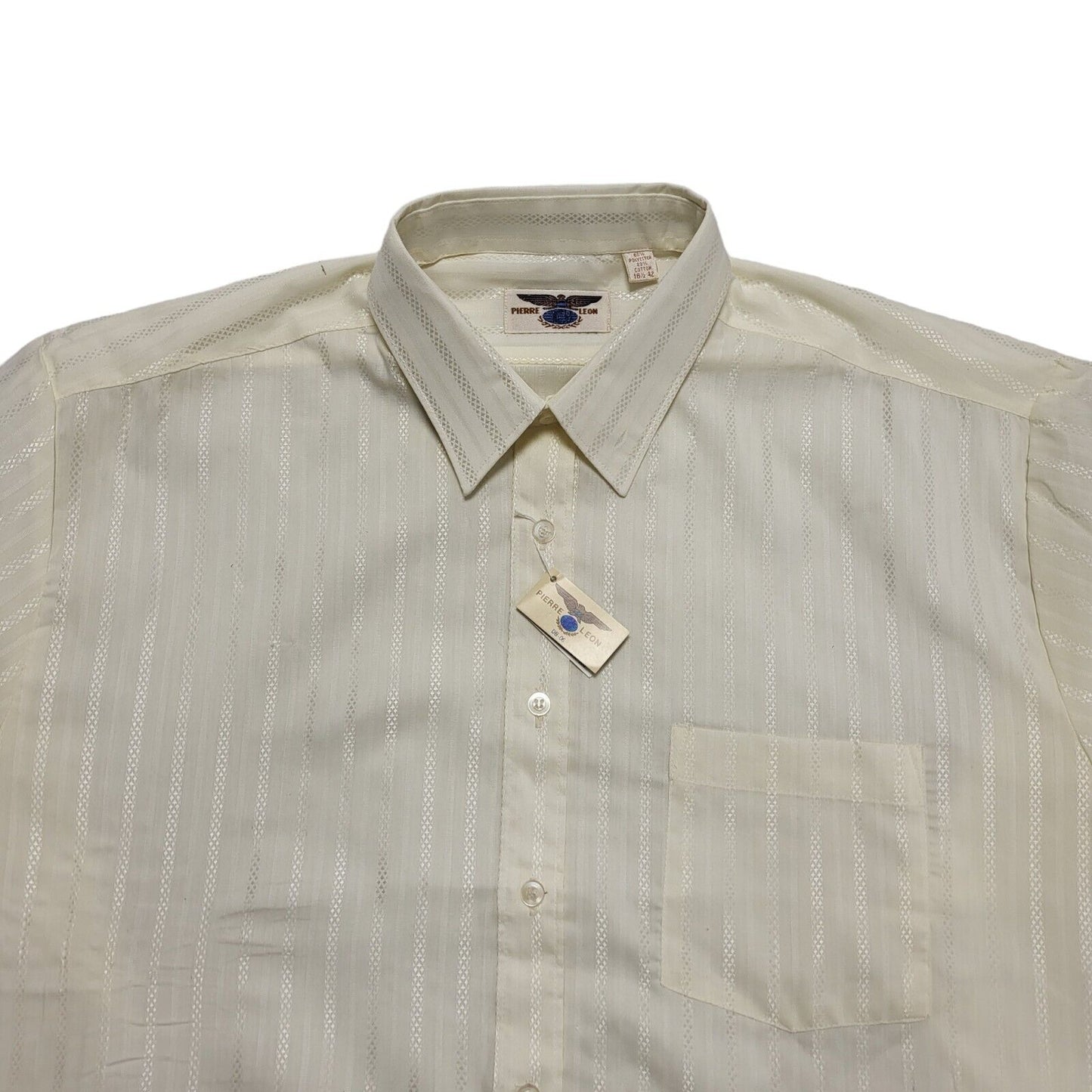 Pierre Leon 70s Vintage Pale Yellow Shirt Uk Men's XL BNWT