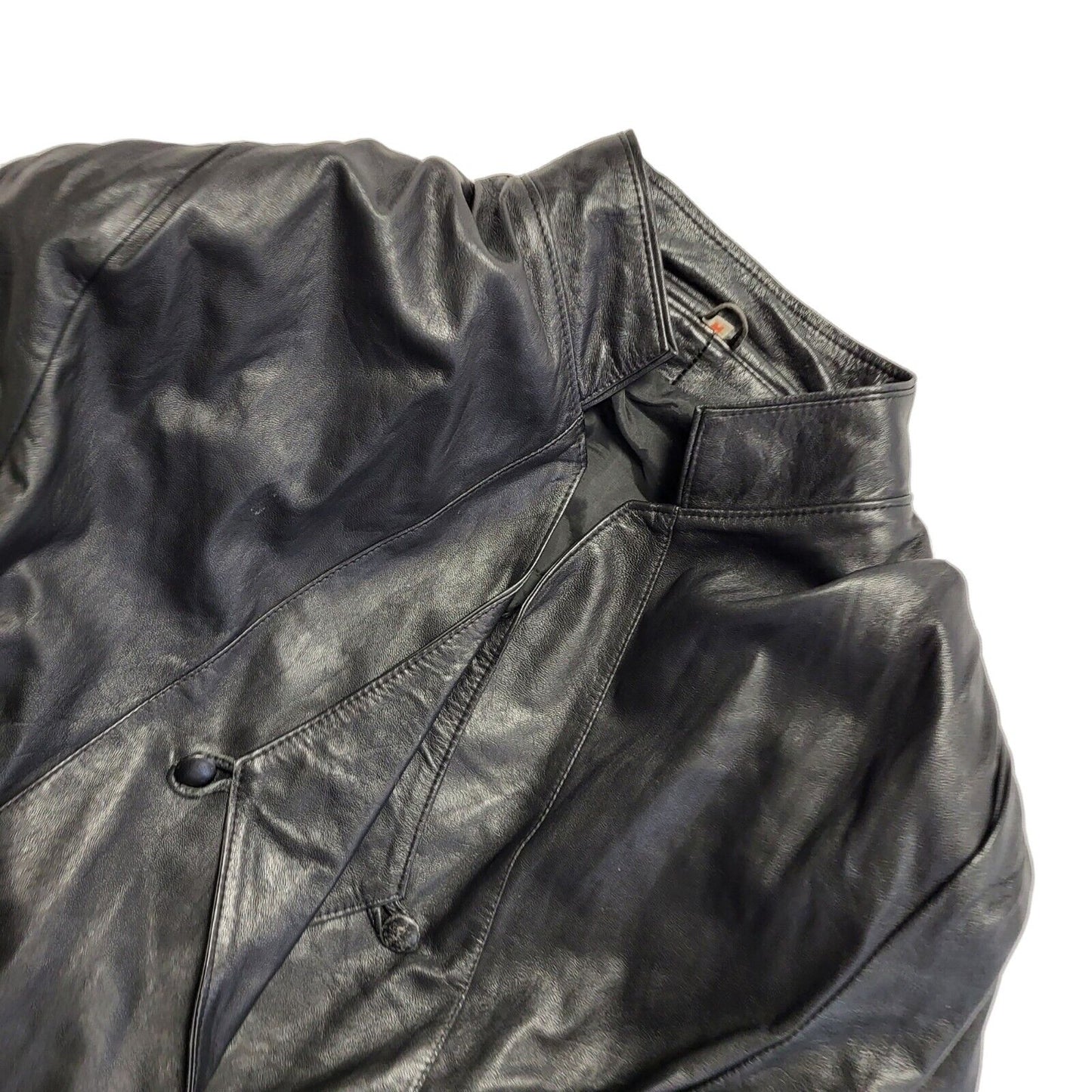 G&A Vintage 80s Black Leather Jacket Uk Women's Size Medium
