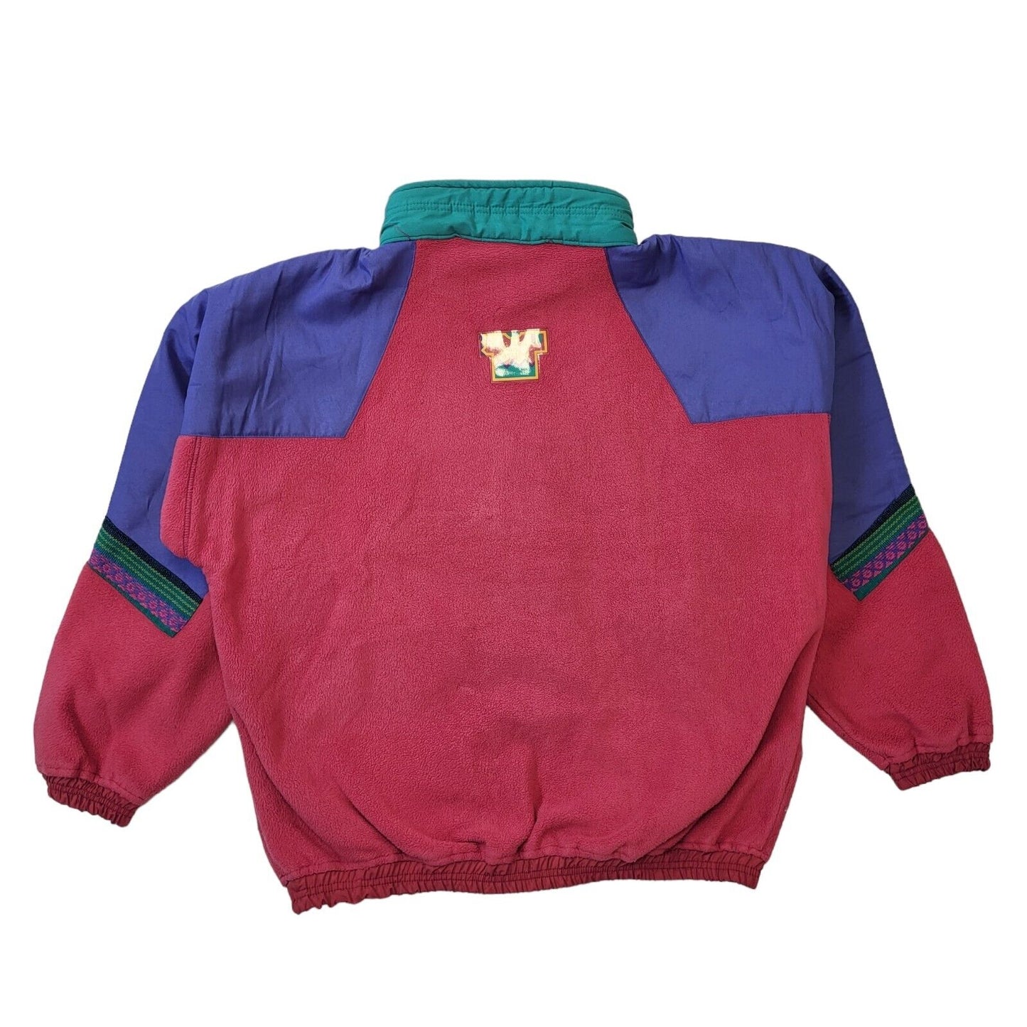 90s Vintage 1/4 Zip Pink & Purple Pullover Fleece Women's Size XL