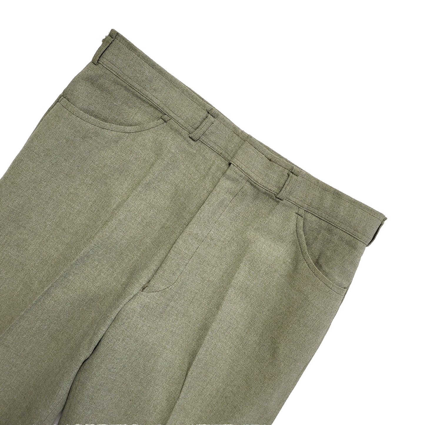 Vintage 80s Green Straight Leg Formal Trousers Uk Men's L W34 L30