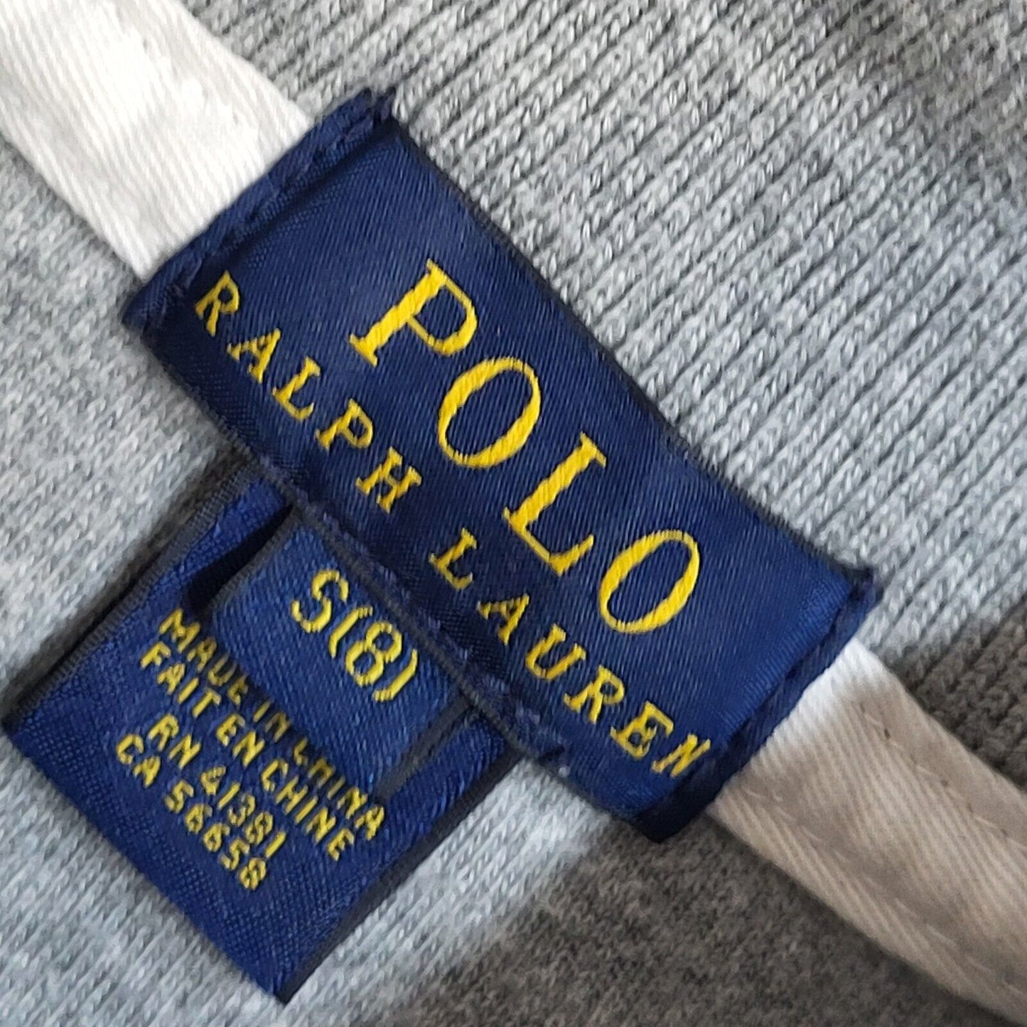Polo Ralph Lauren Y2K Grey Button Long Sleeve Sweatshirt Boy's S Age 8