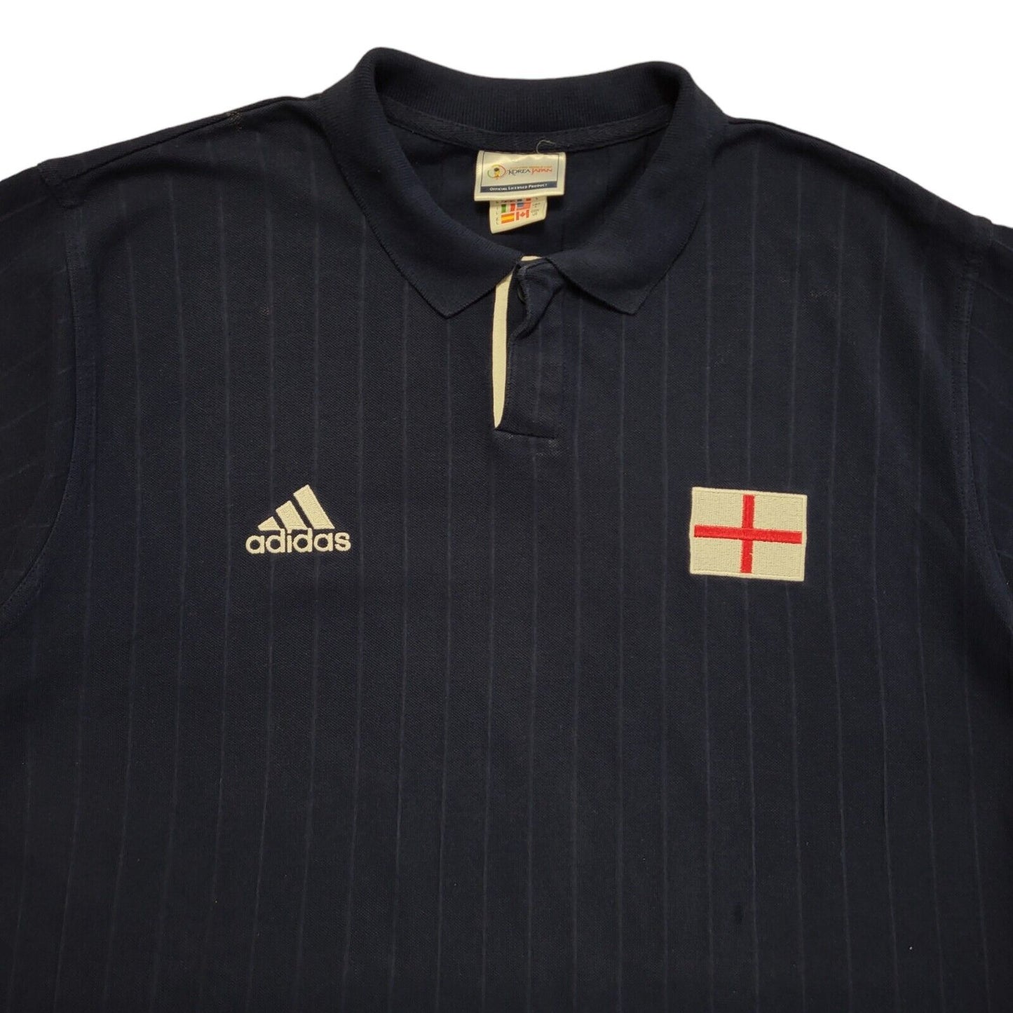 Adidas Y2K Blue 2002 Fifa World Cup Short Sleeve Polo Shirt Mens Size L
