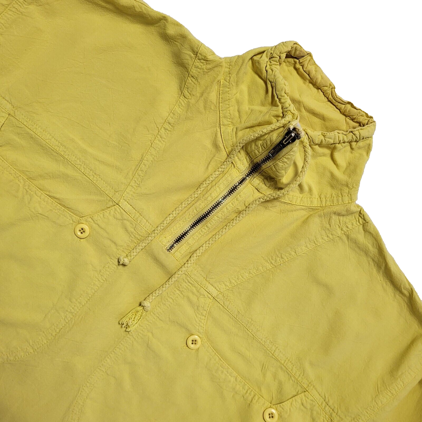 80s Vintage Swiss Yellow Windbreaker Cotton Jacket Men's Size M