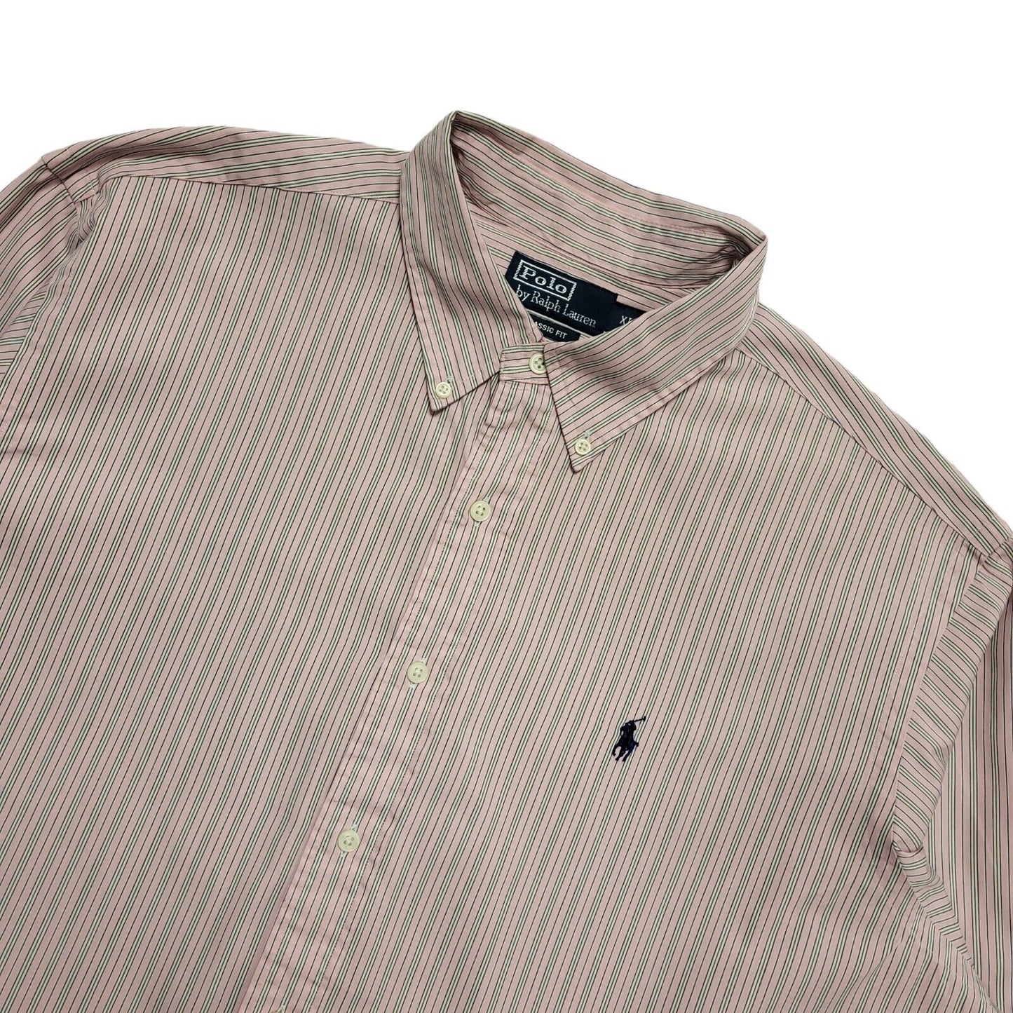 Polo Ralph Lauren Pink & White Striped Shirt Mens UK Size XL