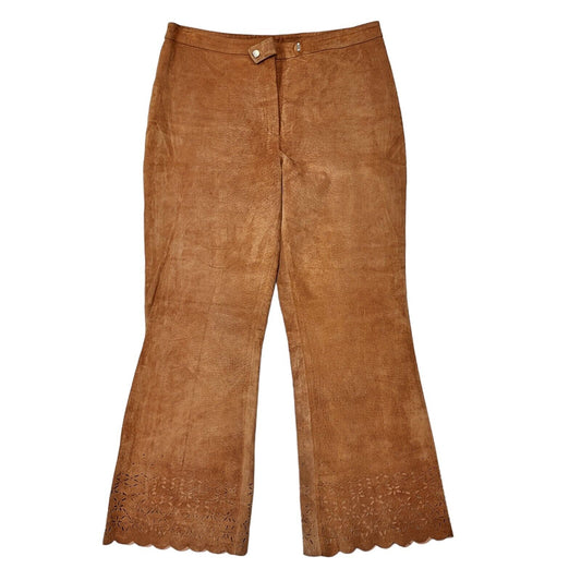 Jean Paul Y2K Vintage Brown Suede Trousers Women's Size 12 W30 L26